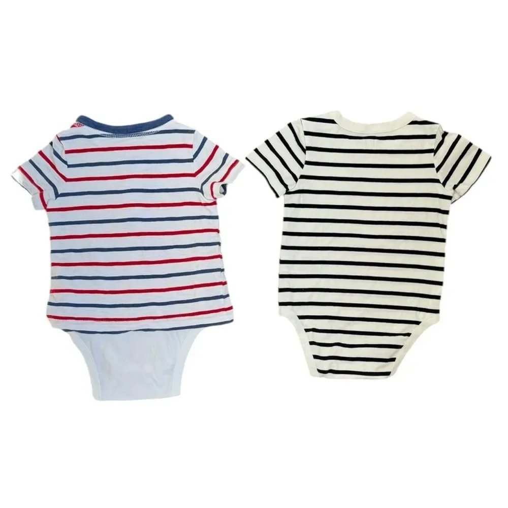 Baby Gap Boys Kids Set of 2 Short Sleeve Onesie Cotton Bodysuits. 12-18 Months.